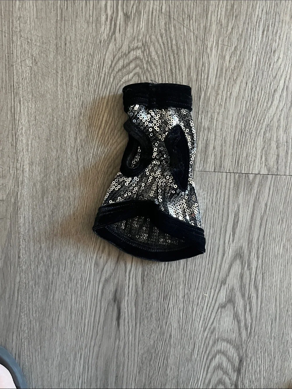 Sequin Velvet Dog Dress - Black & Silver